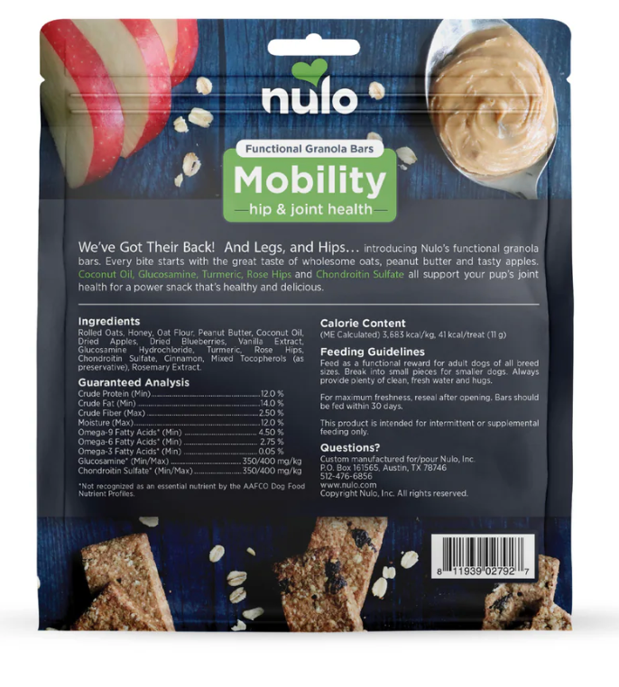 Nulo Mobility Hip & Joint Health Functional Granola Bars For Dogs