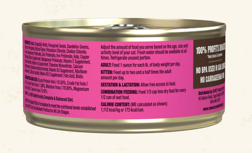 RAWZ 96% Rabbit Pate Cat Food