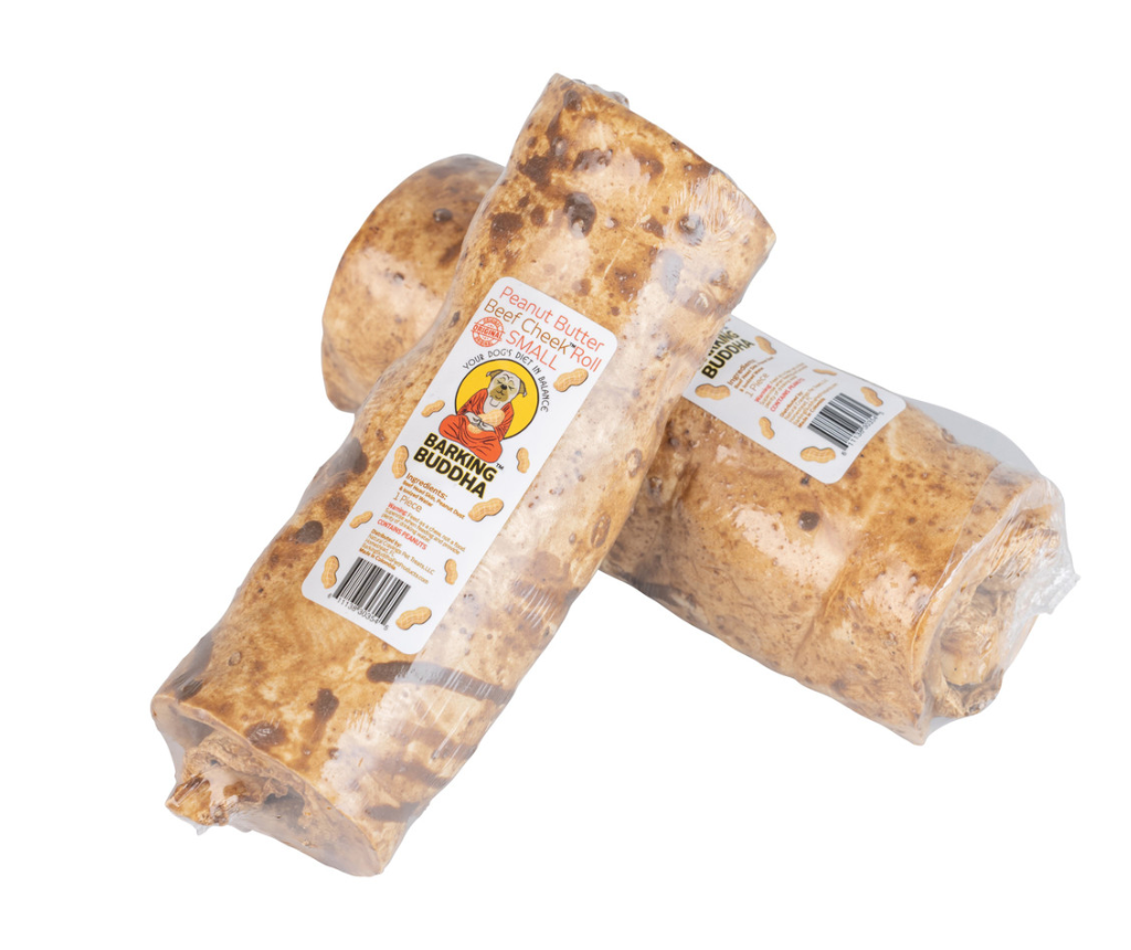 Barking Buddha Beef Cheek Roll - Peanut Butter