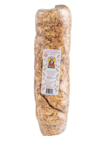 Barking Buddha Beef Cheek Roll - Peanut Butter