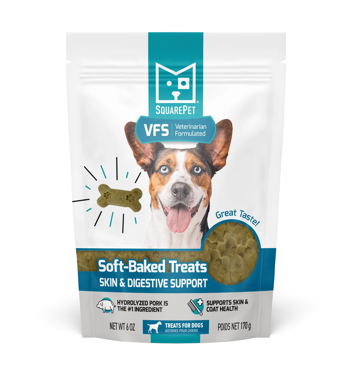 SquarePet VFS® Skin & Digestive Support Soft-Baked Treats for Dogs 6OZ