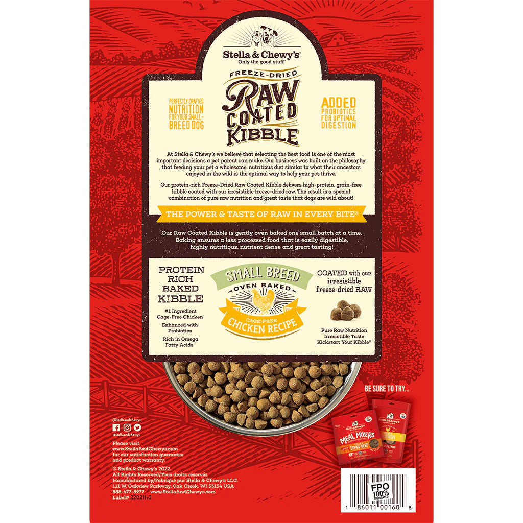 Stella & Chewy's Cage-Free Chicken Raw Coated Kibble for Small Breeds 3.5LB