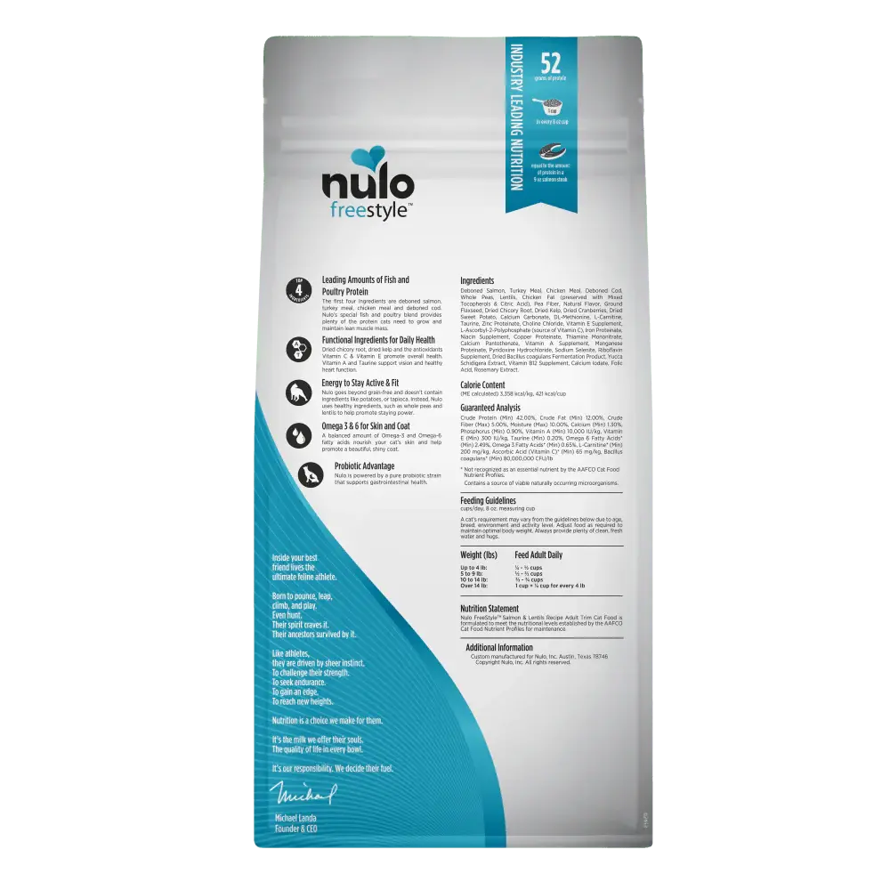 NULO CAT ADULT TRIM SALMON AND LENTILS