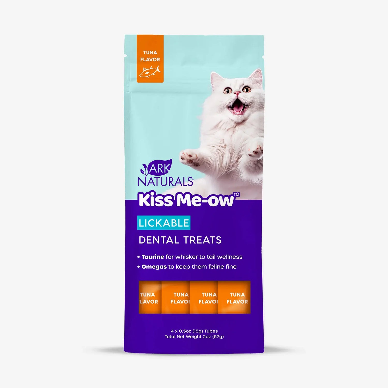 ARK NATURALS CAT KISS ME-OW DENTAL LICK TREATS TUNA 4PK