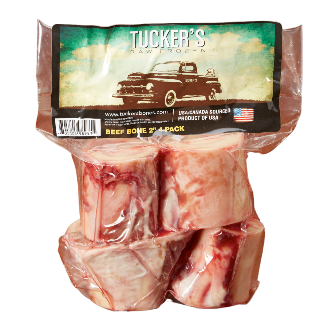 Tucker's Frozen Raw 2" Beef Bones, 4-Pack for Dogs