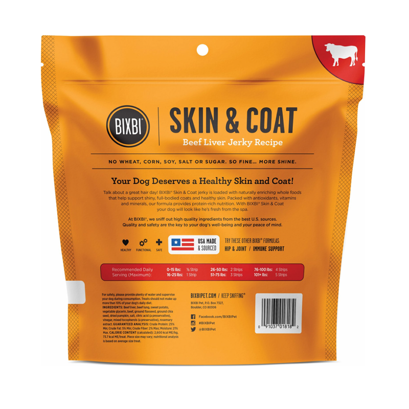 BIXBI SKIN AND COAT JERKY BEEF LIVER 5OZ