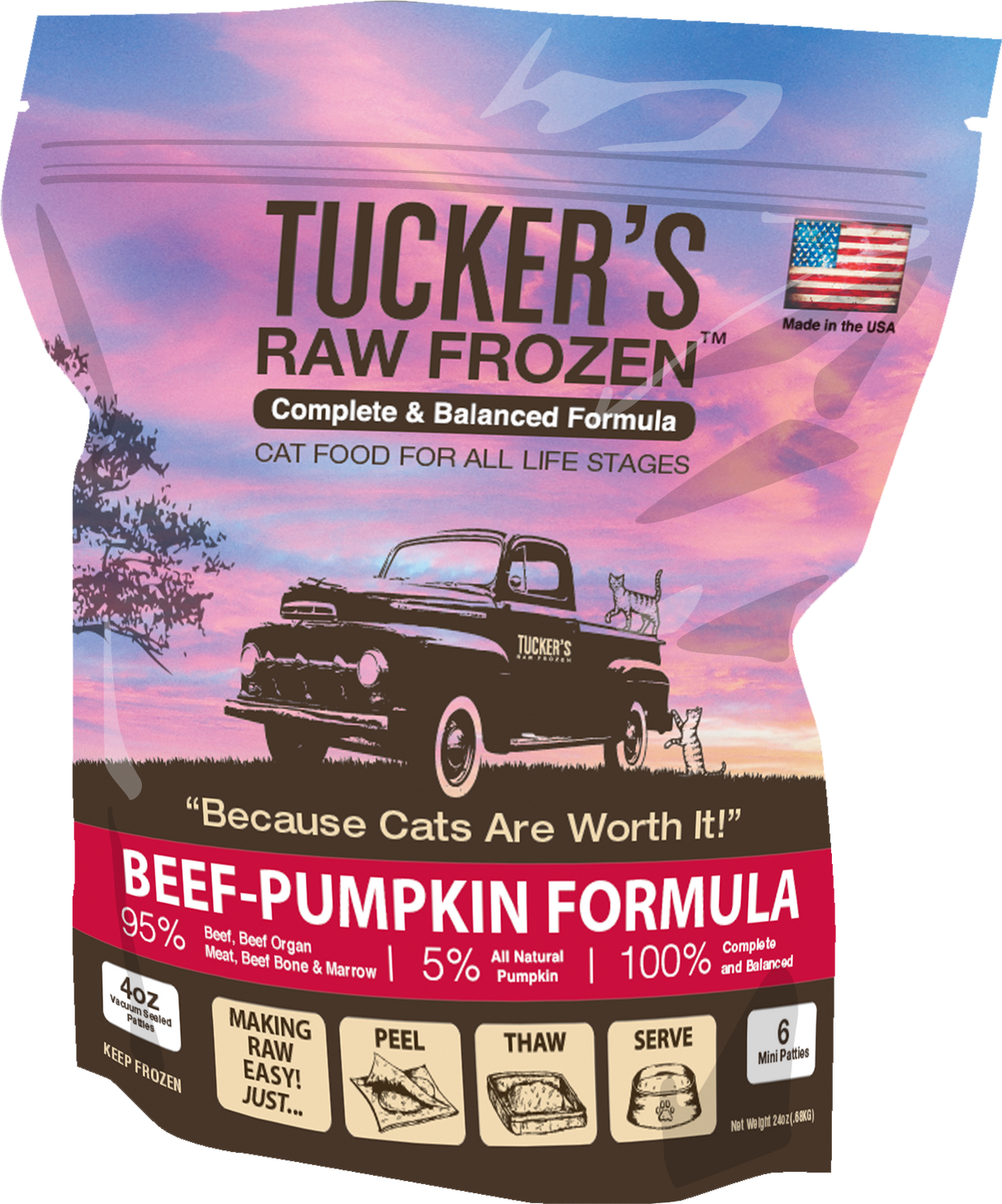 Tucker's Beef and Pumpkin Frozen Raw Cat Food