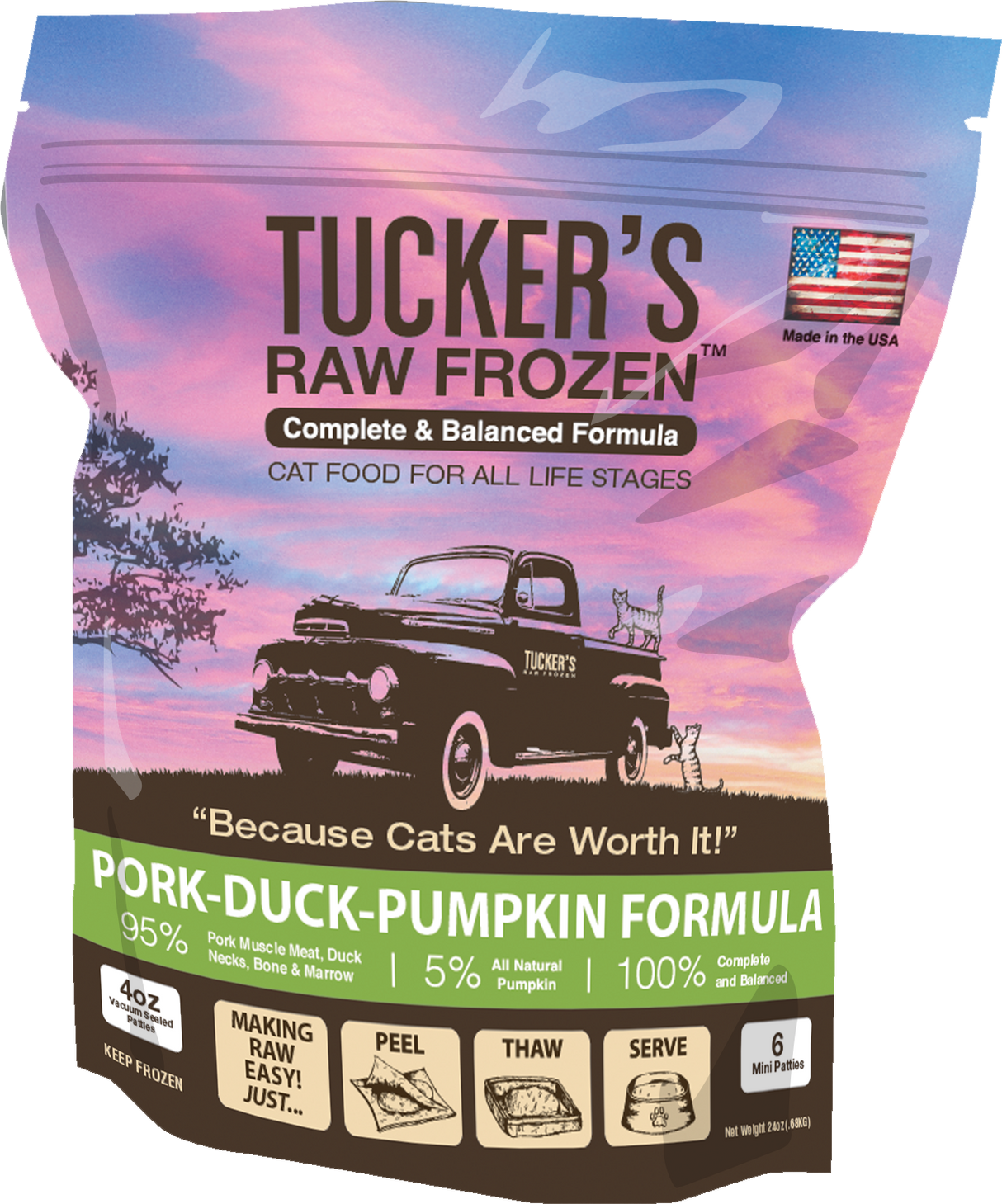 Tucker's Pork, Duck, and Pumpkin Frozen Raw Cat Food