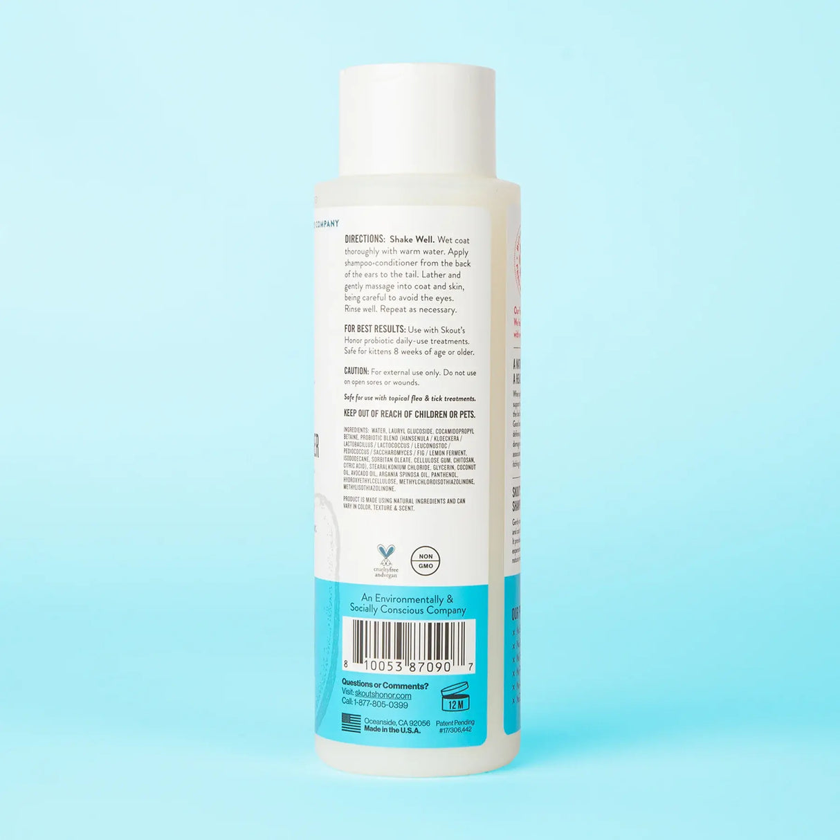 Skout's Honor Probiotic Shampoo+Conditioner for Cats