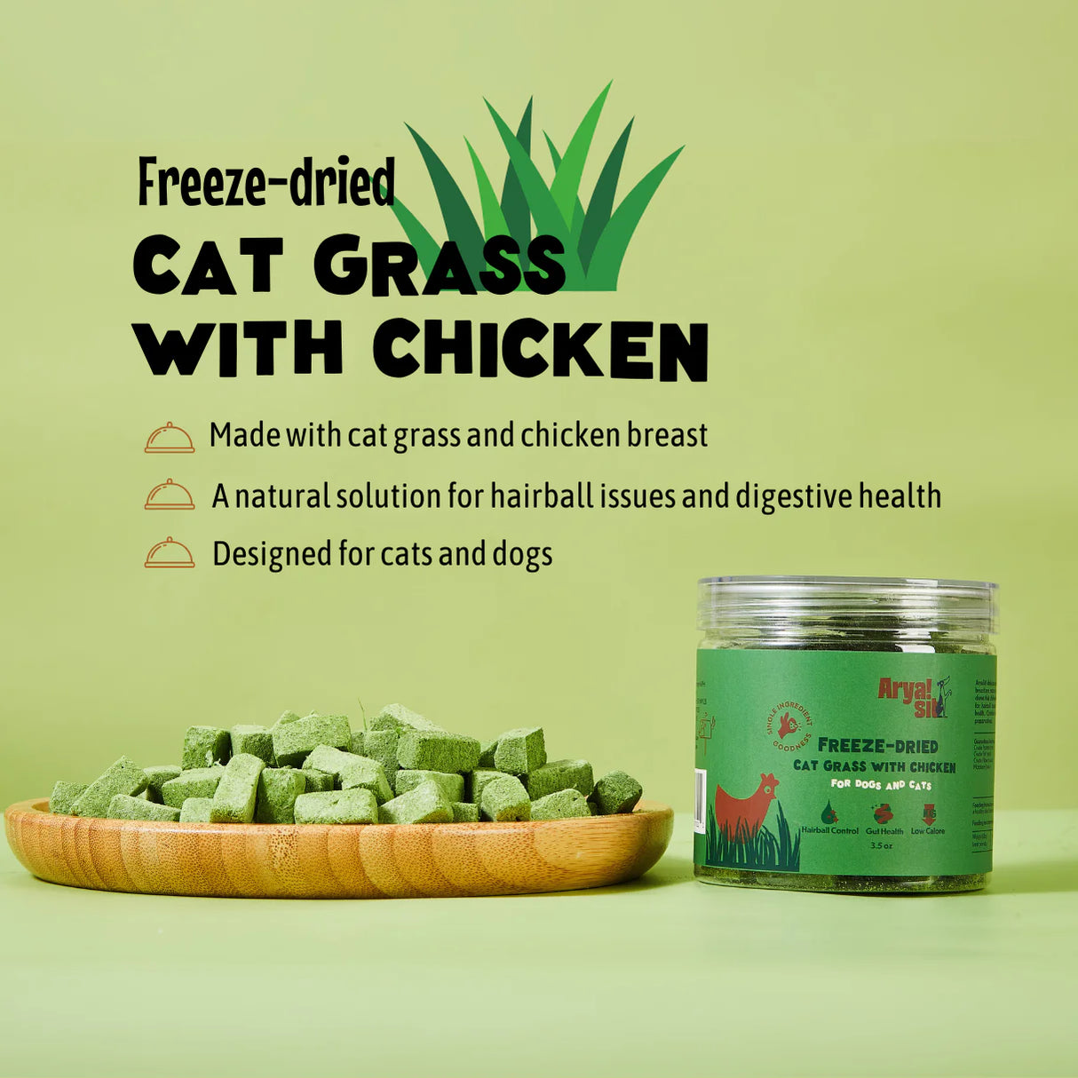 Arya Sit Freeze-Dried Cat Grass Cat Treat
