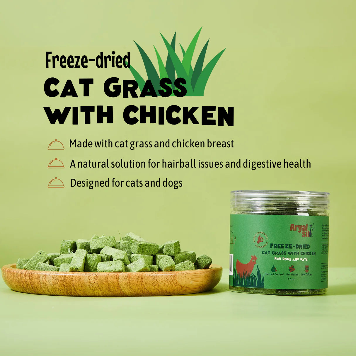 Arya Sit Freeze-Dried Cat Grass Cat Treat