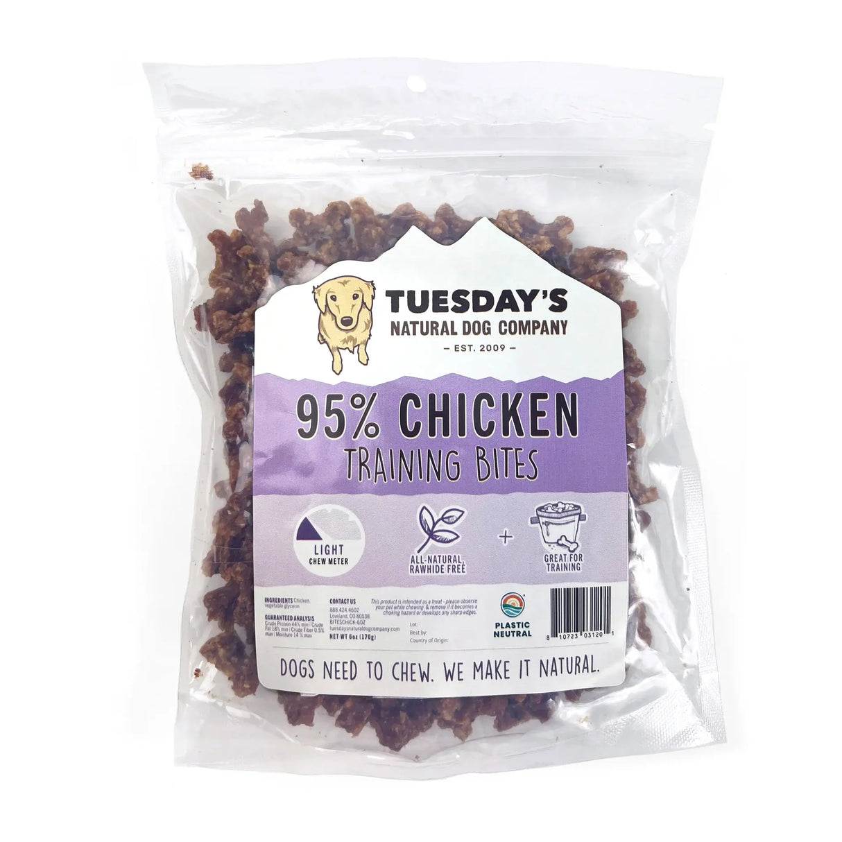 TUESDAYS NATURAL DOG COMPANY TRAINING BITES CHICKEN