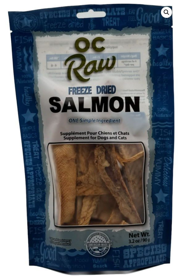OC Raw Salmon Freeze Dried Dog Treats, 3.2OZ