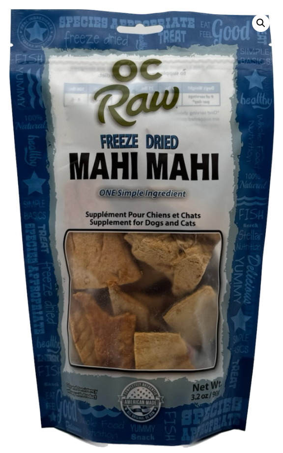 OC Raw Mahi Mahi Freeze Dried Dog Treats, 3.2OZ