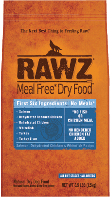 RAWZ Meal-Free Salmon, Dehydrated Chicken & Whitefish Dog Food Recipe