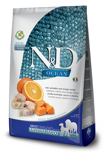 Farmina N&D Ocean Cod, Pumpkin, and Orange for Adult Dogs