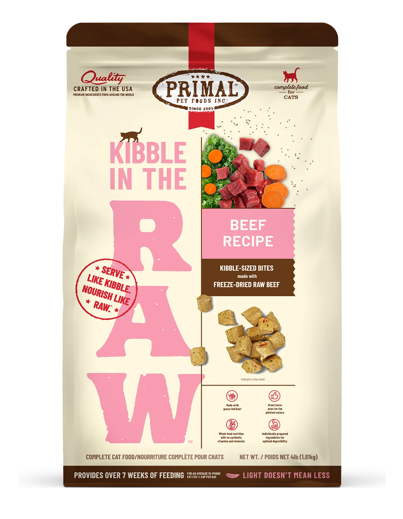 Primal Kibble in the Raw Beef Recipe Cat Food