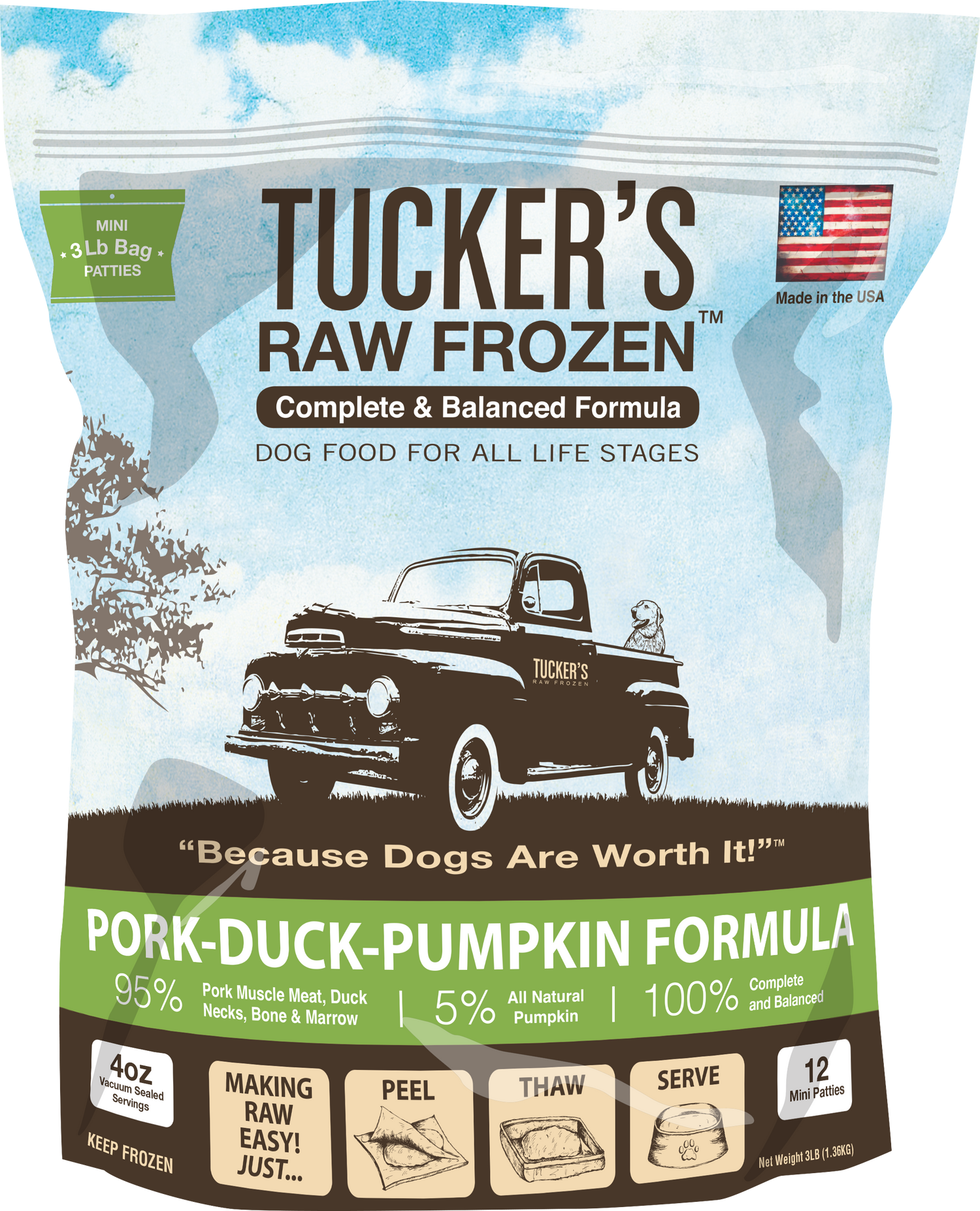Tucker's Pork, Duck & Pumpkin Frozen Raw Dog Food