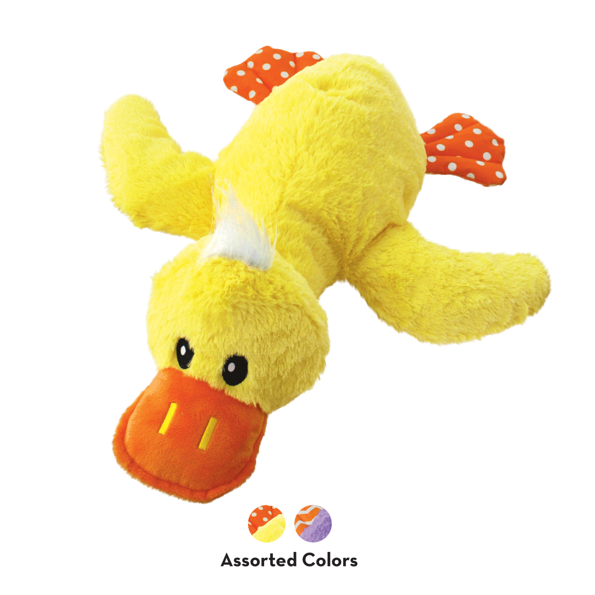 KONG Comfort Jumbo Squeaky Duck Plush Dog Toy, Assorted Colors