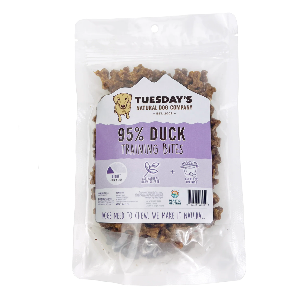 Tuesday's Natural Dog Company Training Bites - Duck