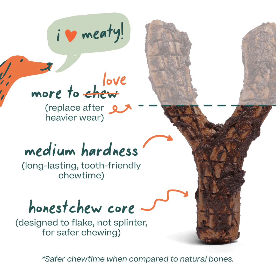 Woof HonestChew Meaty Antler