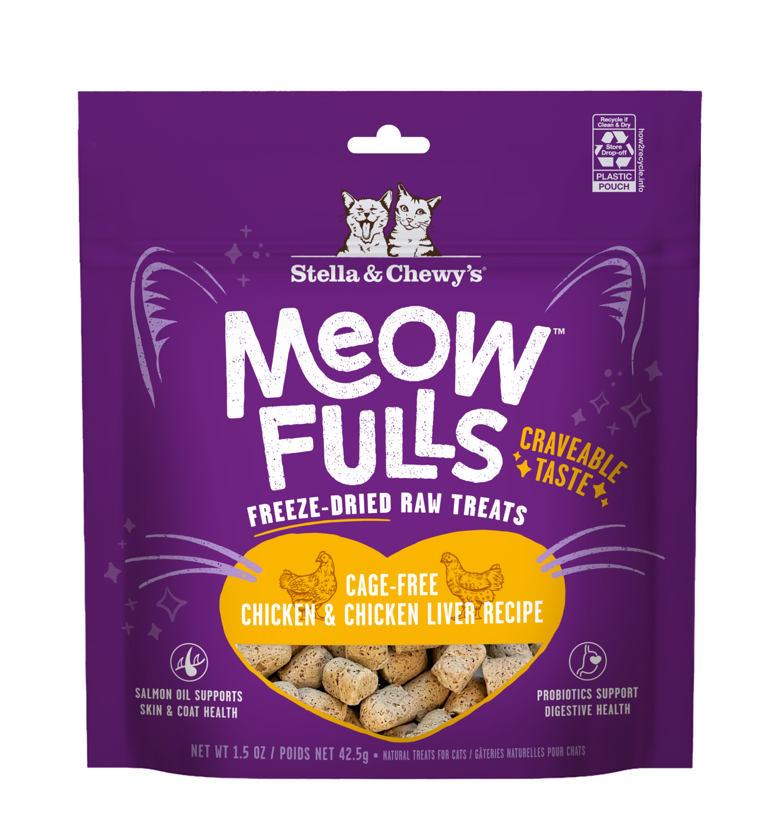 STELLA AND CHEWYS CAT MEOWFULLS FD TREATS CHICKEN/CHICKEN LIVER 1.5OZ