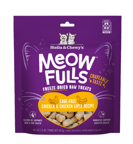 STELLA AND CHEWYS CAT MEOWFULLS FD TREATS CHICKEN/CHICKEN LIVER 1.5OZ
