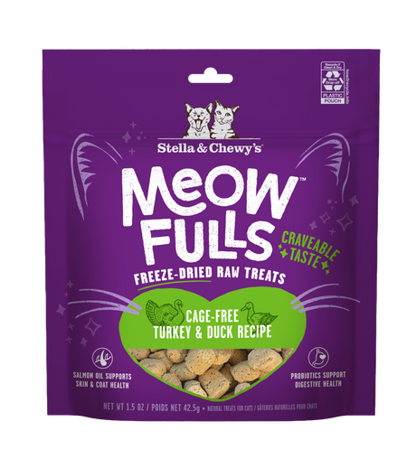 STELLA AND CHEWYS CAT MEOWFULLS FD TREATS TURKEY/DUCK 1.5OZ