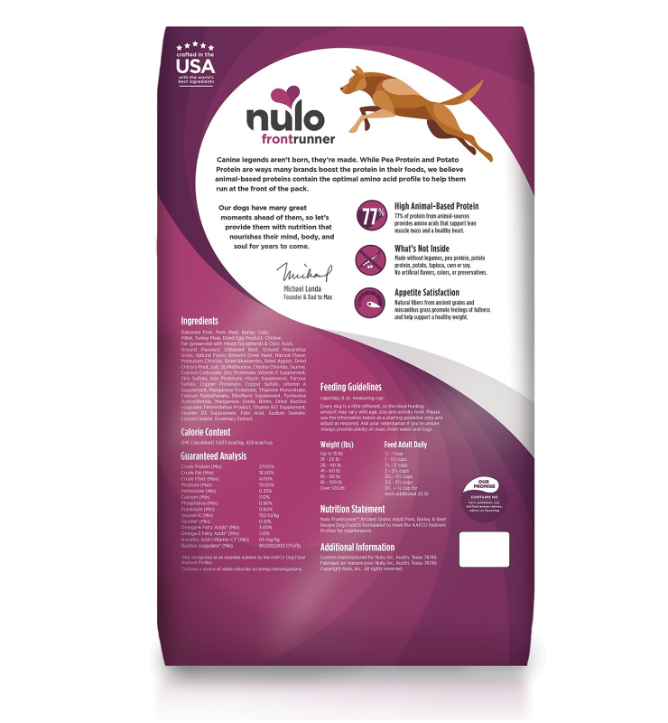 NULO FRONTRUNNER PORK BARLEY AND BEEF