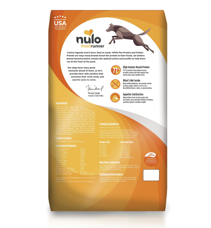 NULO FRONTRUNNER CHICKEN OATS AND TURKEY