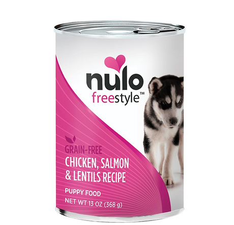 NULO PUPPY CAN 13 OZ CHICKEN SALMON AND LENTILS