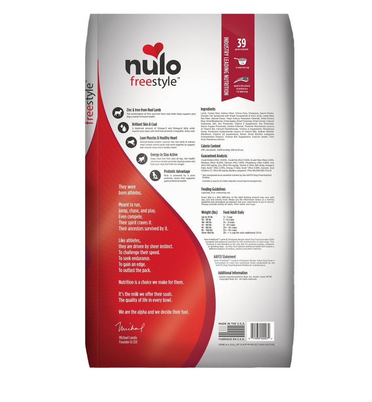 NULO FREESTYLE ADULT LAMB AND CHICKPEA