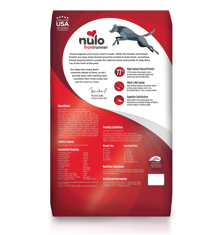 NULO FRONTRUNNER BEEF BARLEY AND LAMB