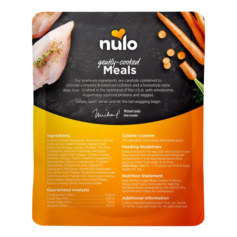 NULO GENTLY COOKED CHICKEN AND QUINOA 9OZ