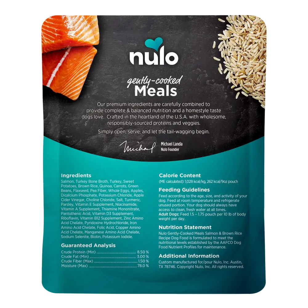 NULO GENTLY COOKED SALMON AND BROWN RICE 9OZ