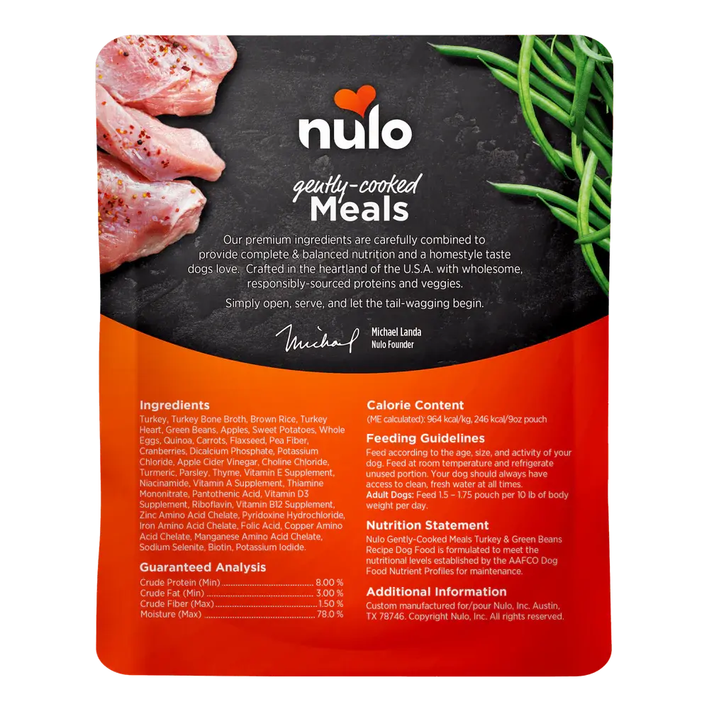 NULO GENTLY COOKED TURKEY AND GREEN BEANS 9OZ