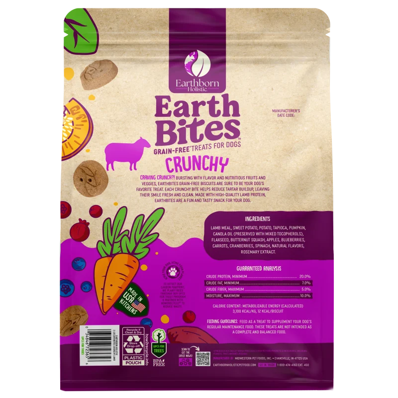 Earthborn EarthBites Crunchy Lamb Meal Recipe Dog Treats