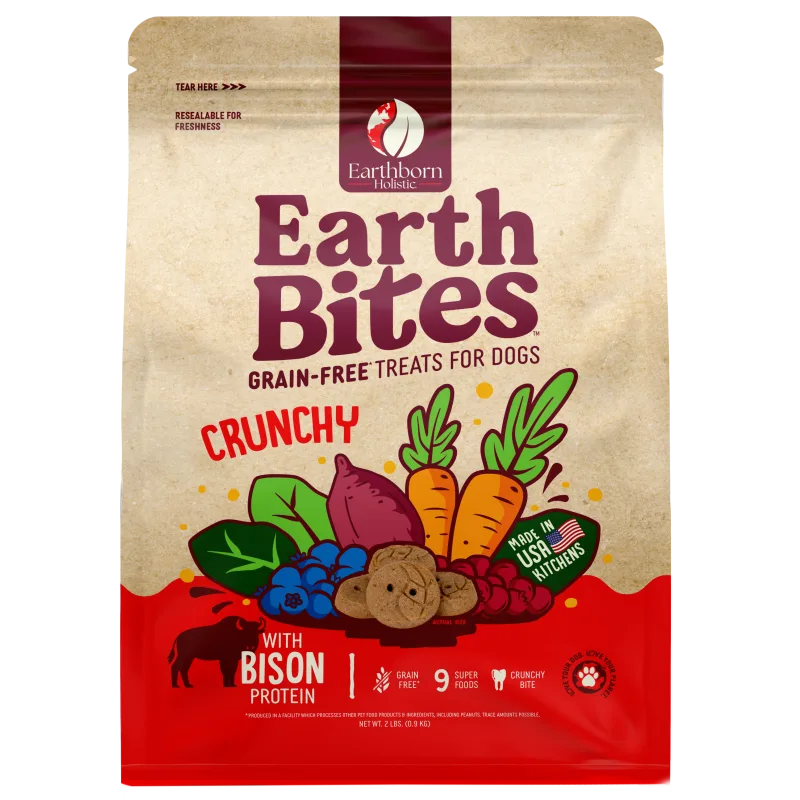 Earthborn EarthBites Crunchy Bison Meal Recipe Dog Treats