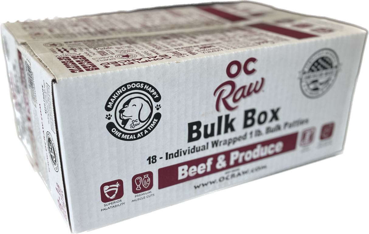 OC Raw 18lb Bulk Box Frozen Raw Food for Dogs