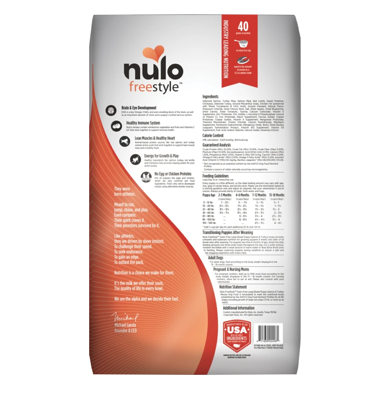 NULO FREESTYLE LARGE BREED PUPPY SALMON AND TURKEY