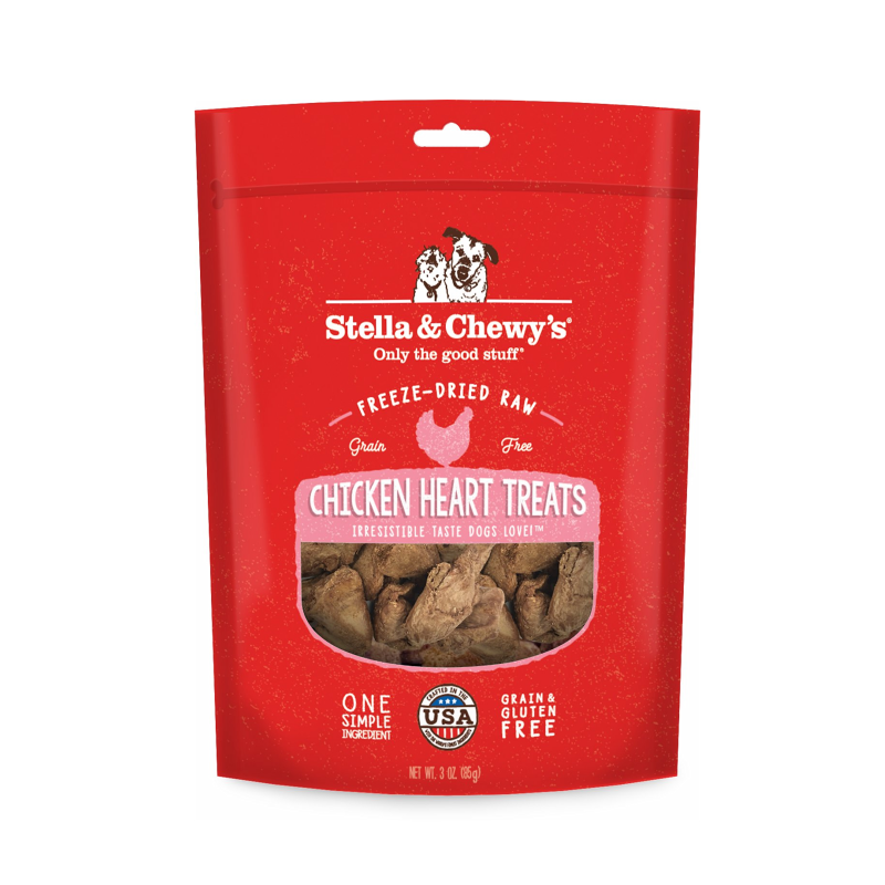 STELLA AND CHEWYS FREEZE DRIED CHICKEN HEART 3OZ