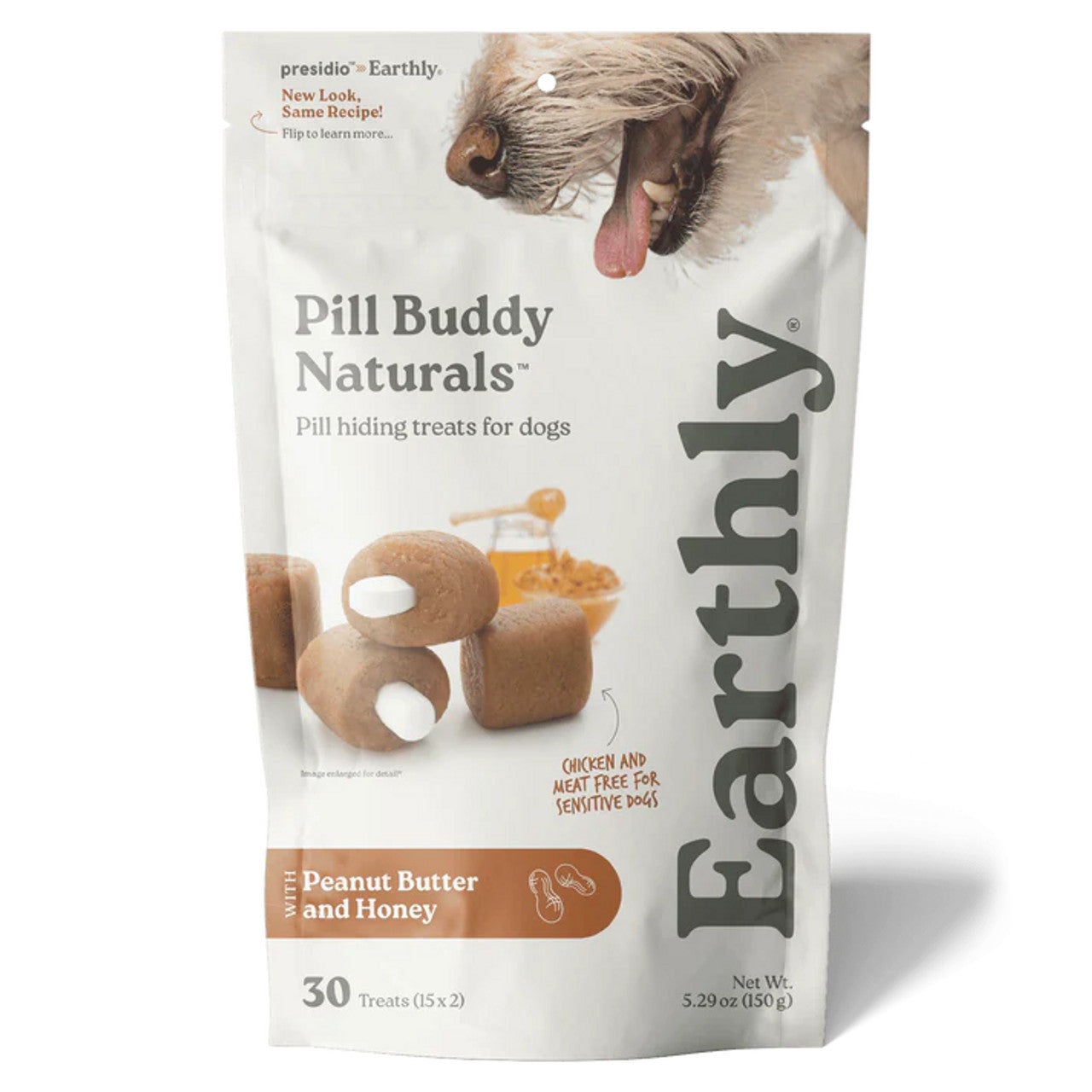Earthly Pill Buddy Naturals Pill Hiding Dog Treats - Peanut Butter & Honey