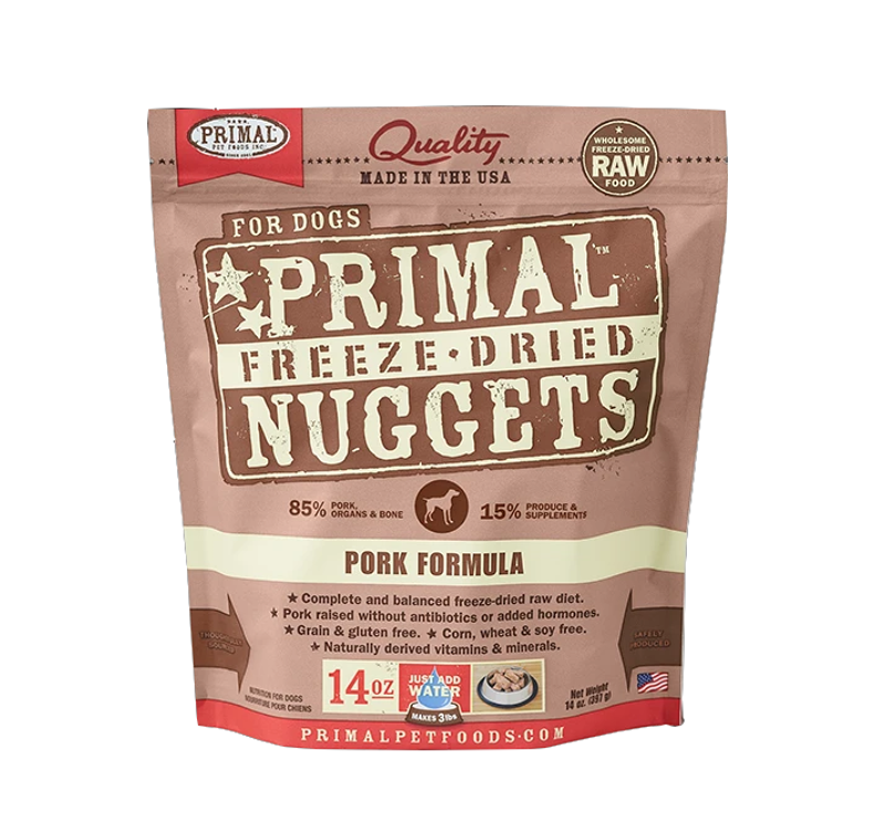 Primal Freeze-Dried Raw Nuggets Dog Food Pork Recipe