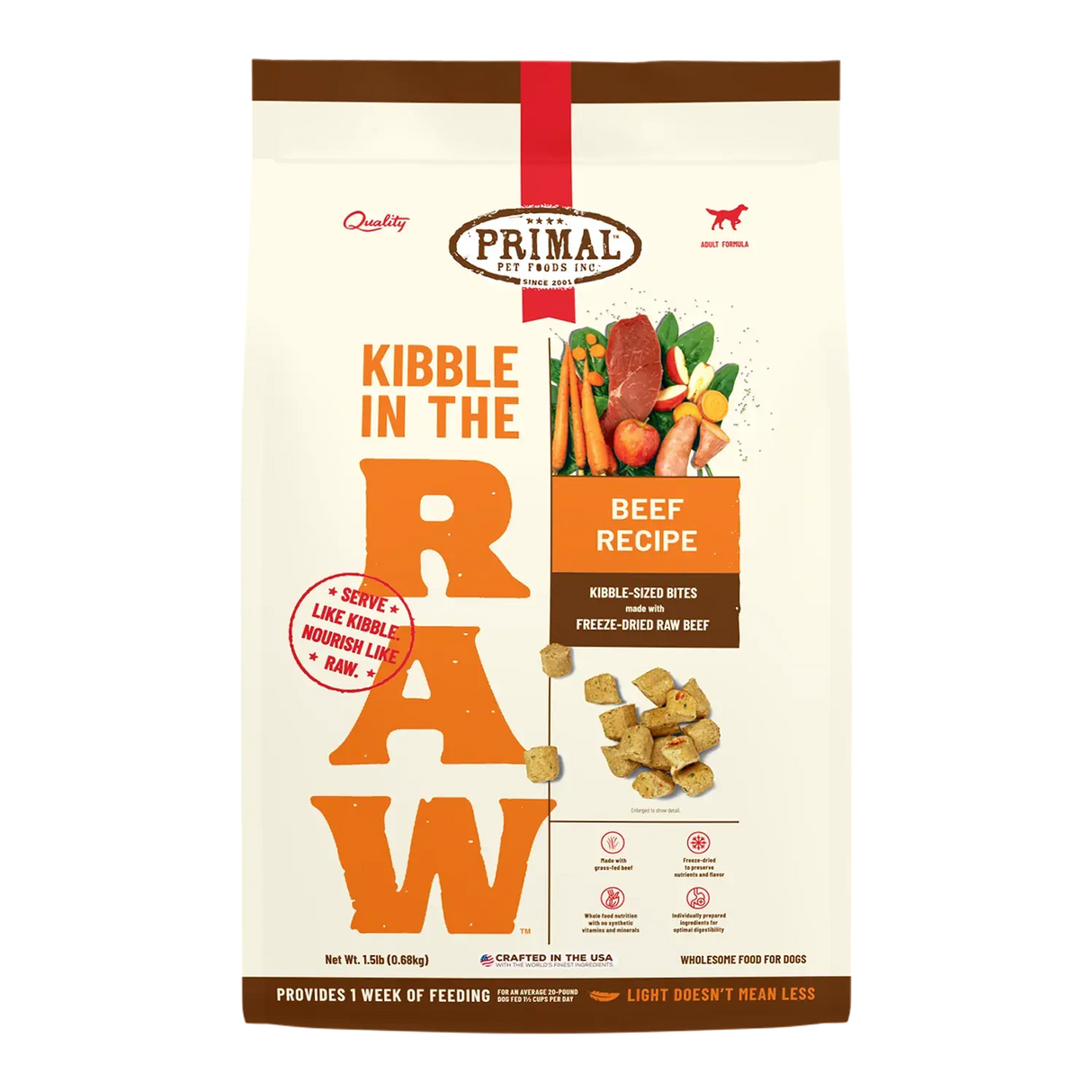 PRIMAL KIBBLE IN THE RAW BEEF