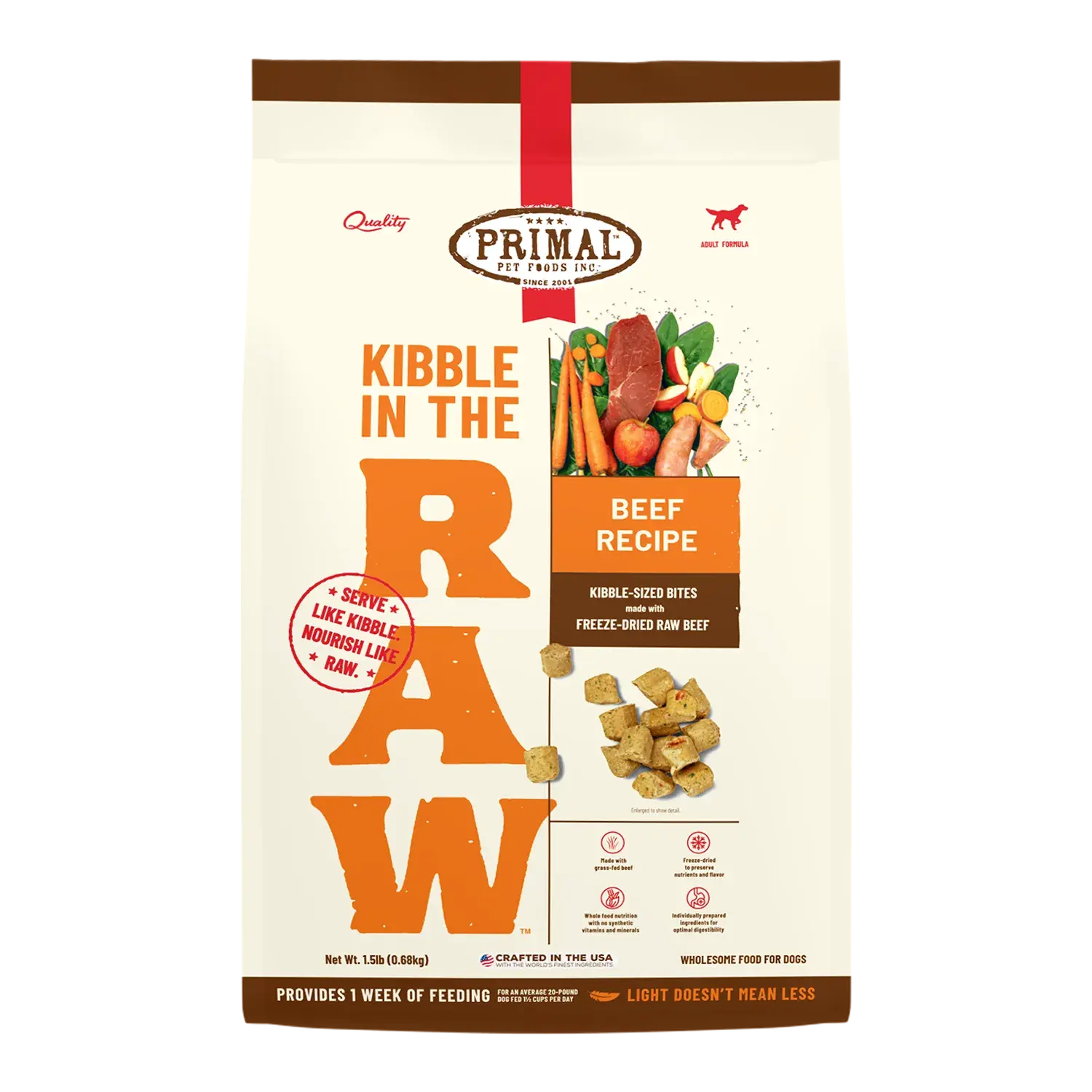 PRIMAL KIBBLE IN THE RAW BEEF