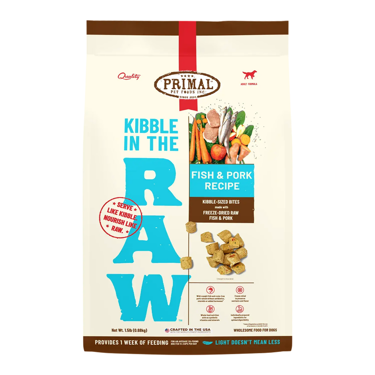 PRIMAL KIBBLE IN THE RAW FISH & PORK