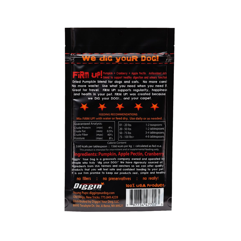 DIGGIN YOUR DOG FIRM UP FLAKES PUMPKIN AND CRANBERRY 4OZ
