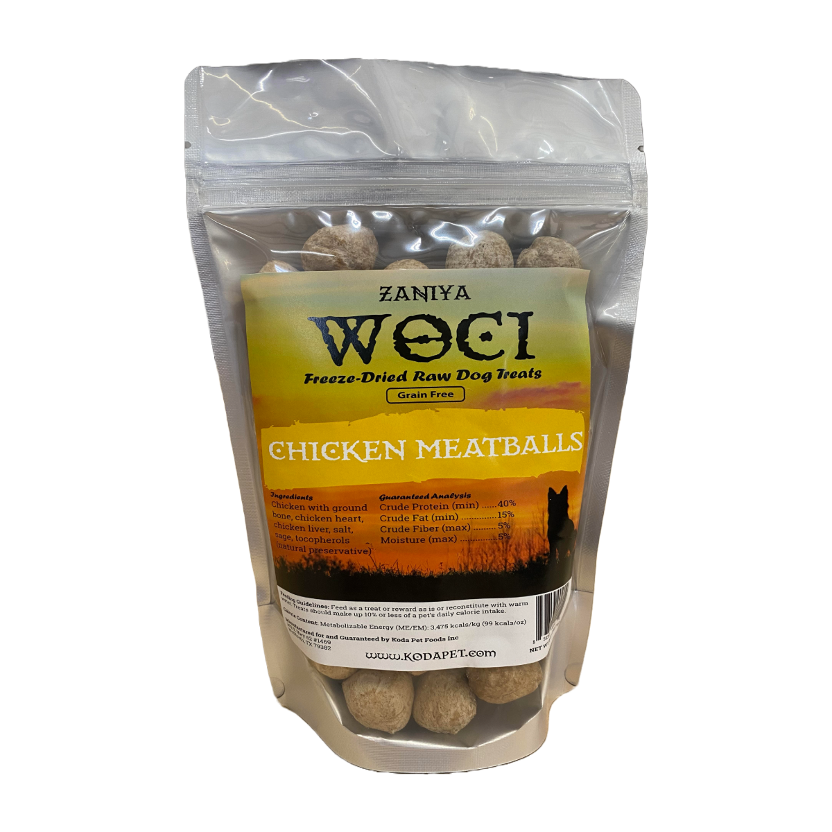 Zaniya Woci Freeze-Dried Meatball Treats for Dogs 50Z