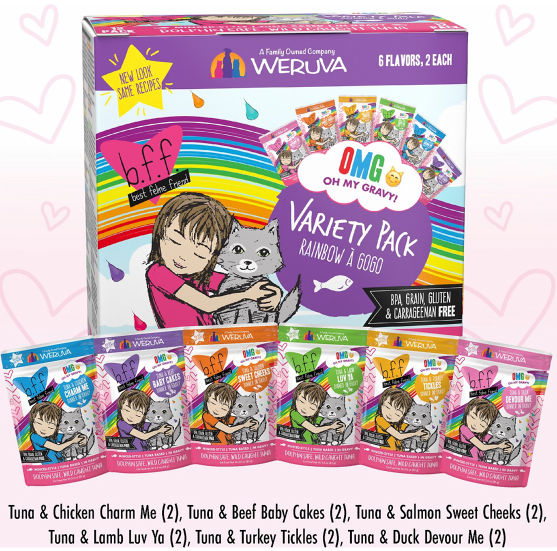 WERUVA CAT POUCH BFF GRAVY RAINBOW A GOGO VARIETY PACK