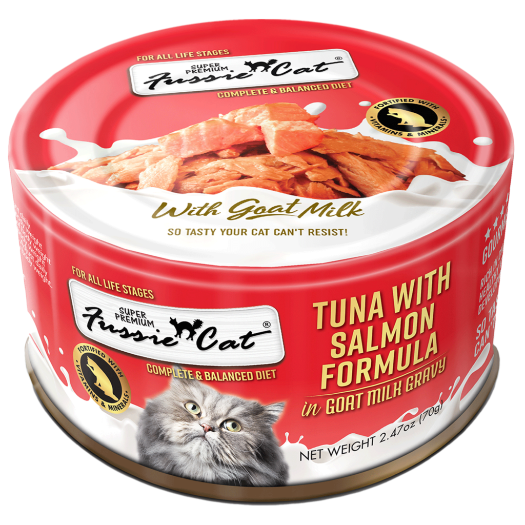 Fussie Cat Tuna with Salmon Formula in Goat Milk Gravy